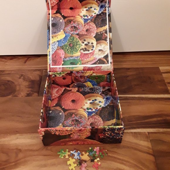 Keepsakes Sure-Lok1000 Piece Jigsaw Puzzle "Donut Party" in magnetic box. - Picture 4 of 6